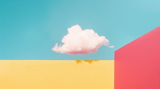 A Painting of a Cloud in a Blue Sky