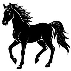         horse walks along the seashore colouring page
