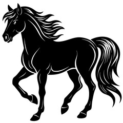         horse walks along the seashore colouring page
