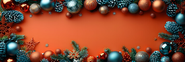 Christmas Ornament Illustration - Orange and Teal