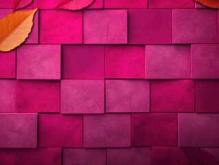 Magenta abstract background with autumn colors textured design for Thanksgiving, Halloween, and fall. Geometric block pattern with copy space