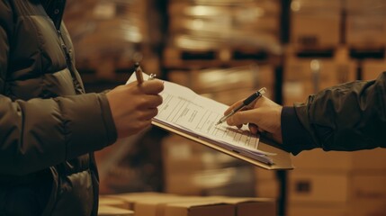 Inventory check in a warehouse.