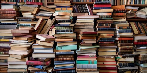 Towering Stack of Books