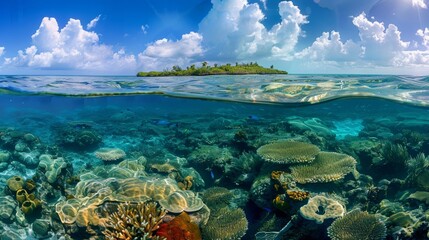 Fototapeta premium Marine Sanctuaries: Picture a massive