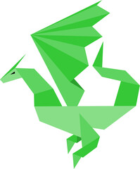 origami paper dragon vector image or clipart for background or project