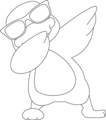 Duck Hip Hop Dance Animal Vector Graphic Art Illustration