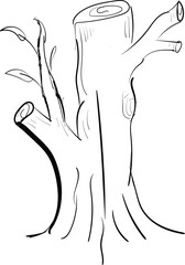 fallen tree good for elent design, logo element, banner element etc.