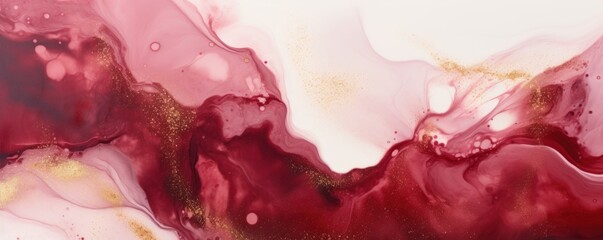 Maroon art abstract paint blots background with alcohol ink colors marble texture blank empty pattern with copy space for product design or text 