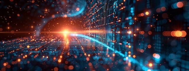 Fototapeta premium Quantum Encryption Methods Shielding Digital Information in Cybernetic Space