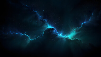 a cosmic explosion centered in the vast expanse of space