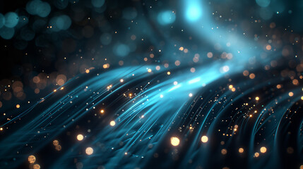 Fototapeta premium Glowing data cables transferring information techonology