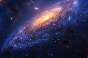 Fototapeta premium Explore the infinite beauty of the cosmos with this stunning space galaxy wallpaper. Get lost in the sea of stars and planets.