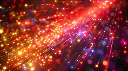 Fototapeta premium Create a vibrant and dynamic background image featuring an array of colorful sparkles and glowing streaks of light