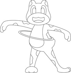 Frog Fitness Gymnastics Sports Animal Vector Graphic Art Illustration