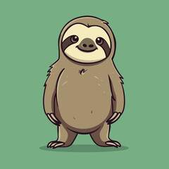 Fototapeta premium Cute sloth mascot animal character vector illustration