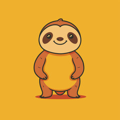 Fototapeta premium Cute sloth mascot animal character vector illustration