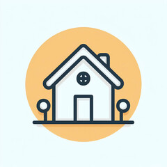 Simple house yellow logo icon