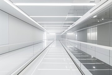 Minimalist White Interior: Reflective Floors and Modern Design Showcase