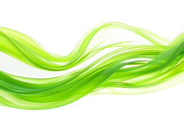 Lime wave abstract, vibrant and smooth lime green wave isolated on white.