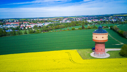 Mittweida Luftbild Wahrzeichen Wasserturm Panorama