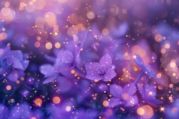 Orchid Purple Glitter Defocused Abstract Twinkly Lights Background, shimmering blurred lights in delicate orchid tones.