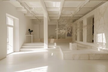 Minimalist White Fashion Boutique: Light-Filled Architectural Luxury