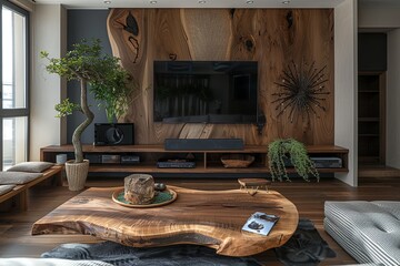 Organic Feel: Walnut Wood Enhances Interior Board and Timber Design