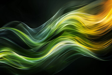 Abstract Background in Green, Yellow, and Black Palette