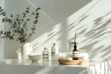 Minimalist White Interior Loft with Spa Products � Contemporary Bright Space Design