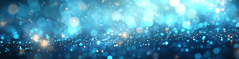 Powder Blue Glitter Defocused Abstract Twinkly Lights Background, glowing blurred lights with pale powder blue colors.