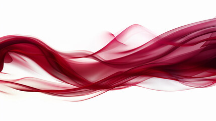 Raspberry red wave abstract, rich and vibrant raspberry red wave flowing on a white background.