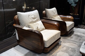 Luxury Walnut Wood Surface Solutions: Exquisite Seating and Flooring Designs