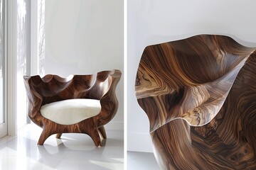 Organic Walnut Wood Patterns: Enhancing Modern Furniture Design