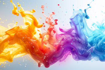Vibrant Abstract Background Colorful Ink Splash Illustration in Artistic Design