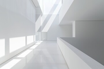 White Minimalist Atrium: Geometric Luxury Lightscape