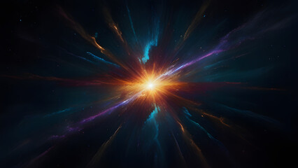 Fototapeta na wymiar vibrant galactic explosion in the depths of outer space