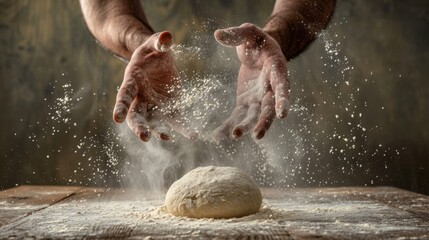 Hands Preparing Bread Dough