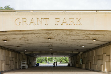 Sunny view of the tunnel of Grant Park