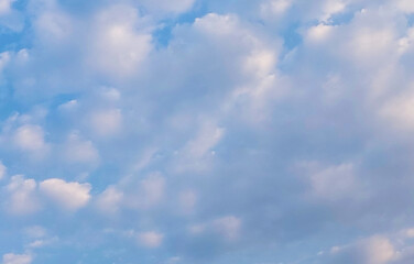 White clouds in blue sky background, nature photography 