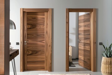 Versatile Walnut Wood Texture: Transforming Bespoke Door Designs with Old, Disrobed Elegance