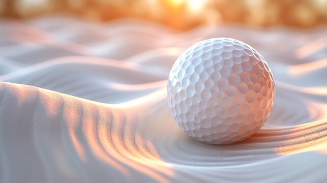 Golf ball settled in sandy terrain