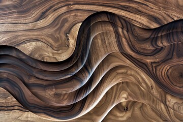 Wood Waves and Loops: Walnut Grain Natural Design Detail