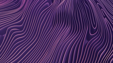 Abstract Purple Lines Flowing Across a Digital Artwork With 3D Effect