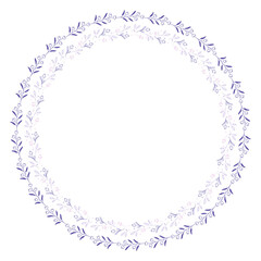 cold ornamental decorative flower in round frame on transparency background