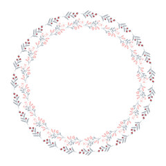 ornamental decorative flower in round frame on transparency background