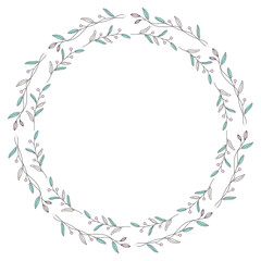 ornamental decorative flower in round frame on background