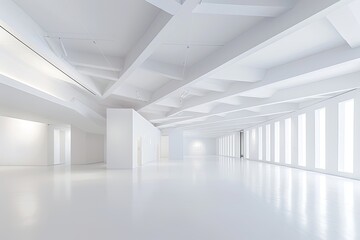 White Geometric Minimalism: Bright Exhibition Space with Clean Design