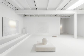 Monochromatic Minimalist Loft Gallery: A Contemporary White Space for Abstract Art