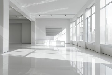 White Space Gallery: Minimalist Photography Studio with Reflective Floors