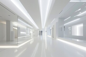 White Space Gallery: Illuminated Architectural Minimalism with Hidden LED Strips